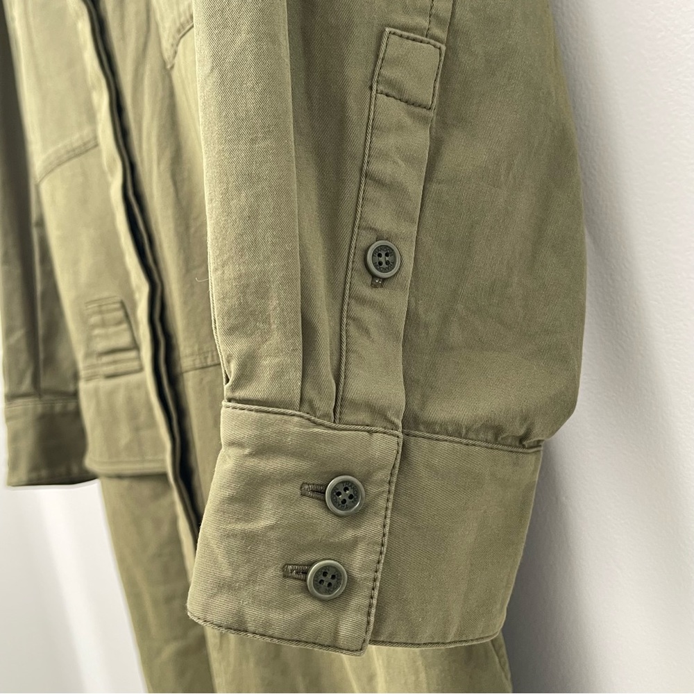Thakoon Long Sleeve Button Front Olive Green Utility Jumpsuit - Picture 8 of 16